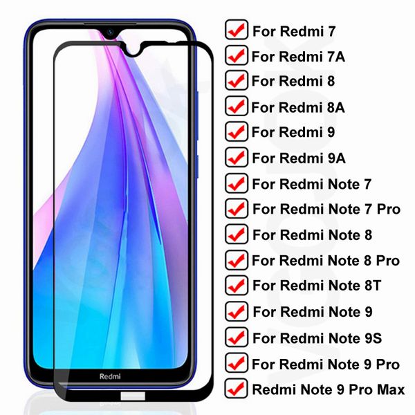 

lx brand 9d 9h tempered glass on the for xiaomi redmi note 8t 7 8 9 pro 9s full screen protector for redmi 9 9a 9c 8 8a 7 7a safety glass