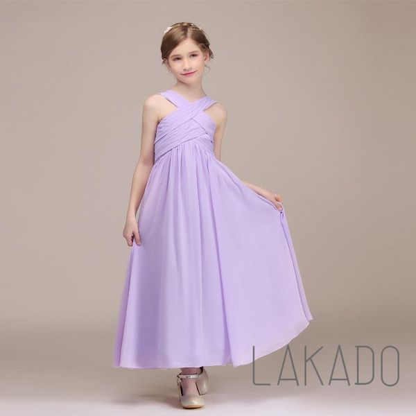 

girl's dresses halter neck junior bridesmaid lilac flower girl for 4-14 years, Red;yellow