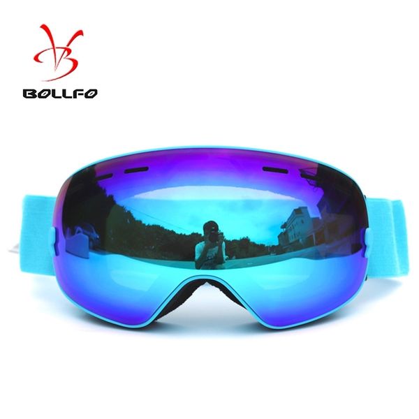 

Bollfo adult layer anti fog large spherical comma glasses ski supplies single and double board can card myopia