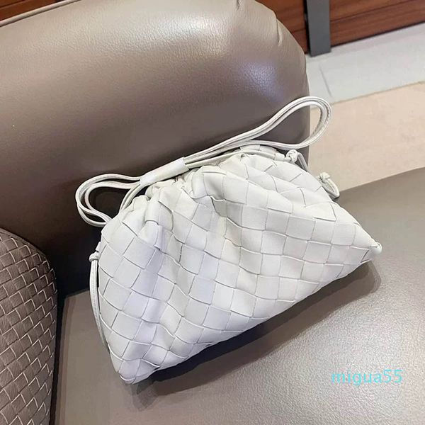 

womens designer handbag fashion dumpling bag single shoulder diagonal span lady totes cowhide braided hand bag