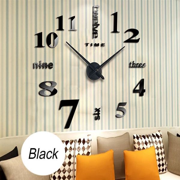 

wall clocks clock 3d mirror acrylic sticker number letters modern silent diy large analog self adhesive home decor