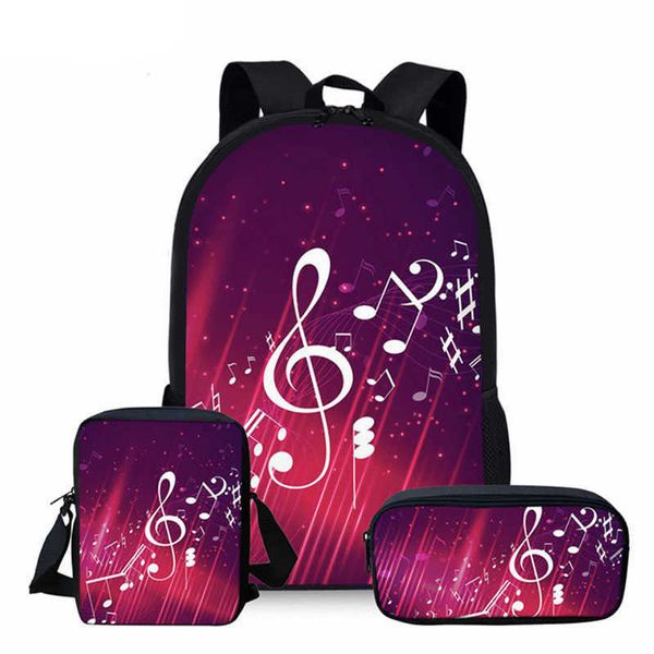 Sacs d'école pour adolescentes mignon Note de musique 3D étudiant livre sac voyage sac à dos femmes enfants sac livraison directe mochila feminina X0529