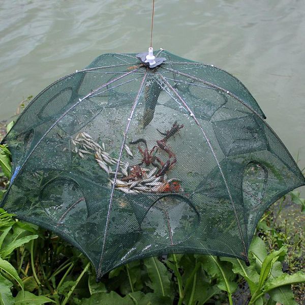 

strengthened 4-16 holes automatic fishing net shrimp cage nylon foldable crab fish trap cast net cast folding fishing network