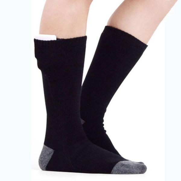 

sports socks electric heating cotton warm adjustable temperature lithium battery infrared outdoor sock, Black