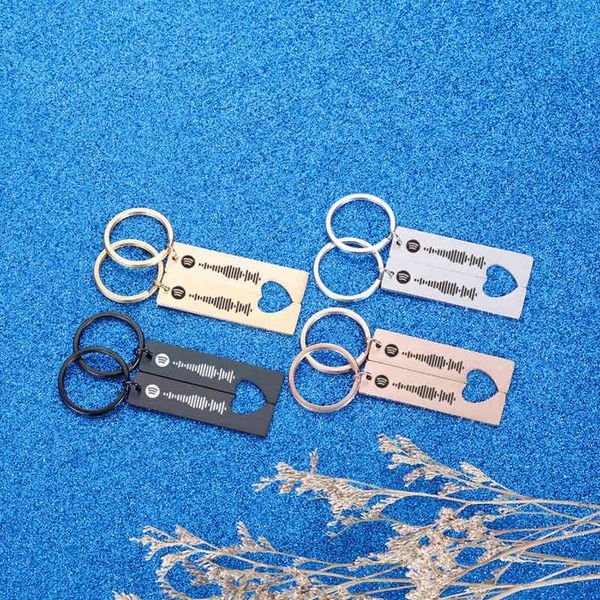 

keychains custom key ring with spotify code, music gift for lovers, valentines day, Silver