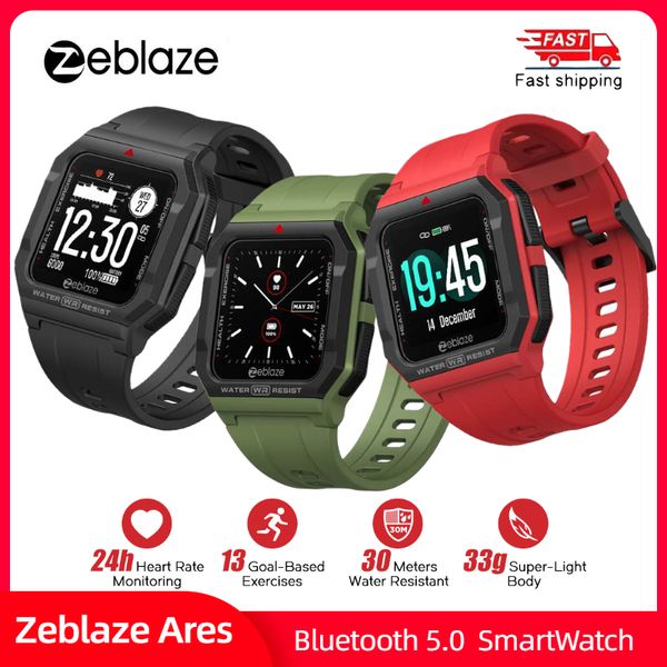 

original zeblaze ares smart watch wristwatch bt5.0 30m waterproof fitness tracker watch compatible with android ios smartwatchesg, Slivery;brown