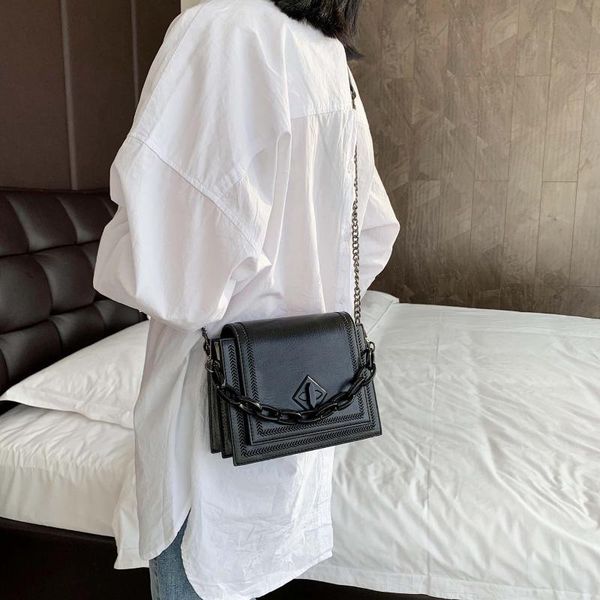 

evening bags crossbody women messenger bag chain design pu leather for female 2021 fashion shoulder lady quality handbags