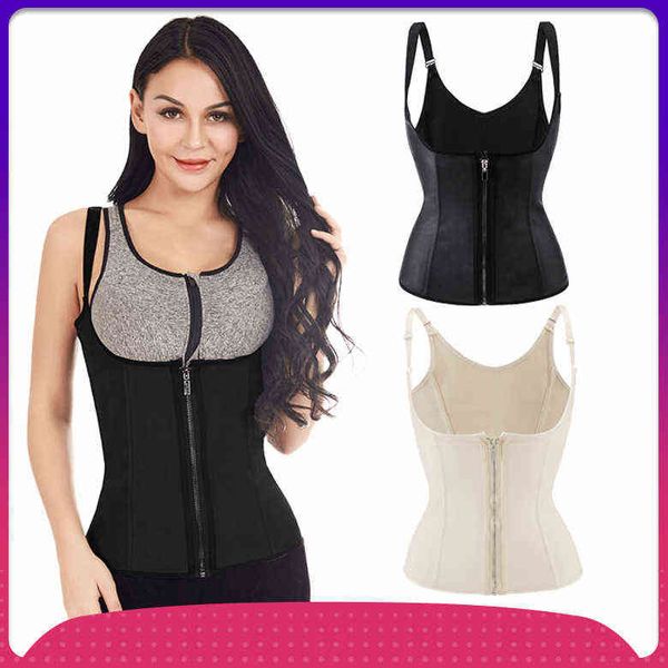 

luxury women's shapers shapers waistcoat latex zipper body shaping garment, Black;white