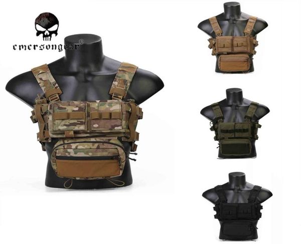 

3 tactical chest rig combat micro fight chassis 5.56 mag pouch em2961, Camo;black