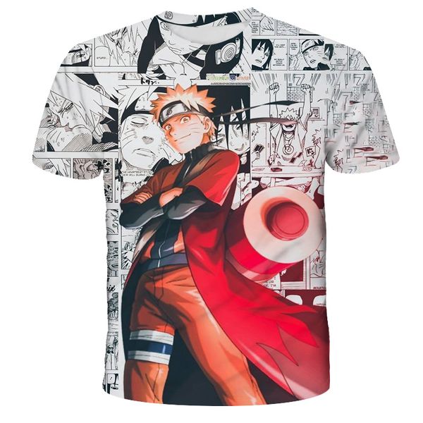

summer harajuku hip hop short sleeve sweatshirt girl t-shirt game naruto 100% polyester 3d printing cartoon clothing t-shirt, Blue