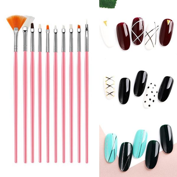 

nail art kits 15pcs dotting pen crystal handle diy uv gel brush acrylic brushes
