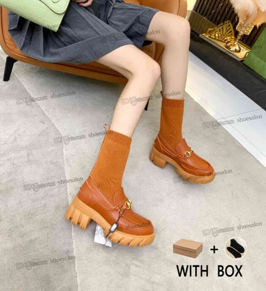 

with box luxury er horsebit casual shoes genuine cowhide leather loafers gold buckle chunky round head bee sneakers platform 0s6vyemianbu, Black