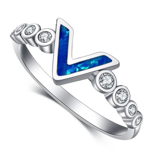 

cluster rings rolilason win fashion blue opal 925 silver zircon ring anniversary gift for dinner usa size #6#7#8#9#or933, Golden;silver