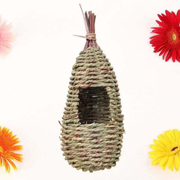 

bird cages straw birdhouse idyllic garden indoor outdoor ornament grass woven birds nest box breeding swallows hanging decoration for