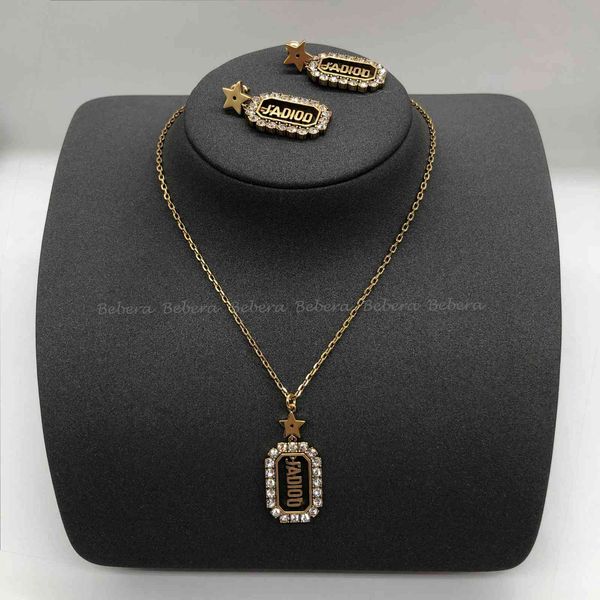 

dd family's new letter with diamond pentagram pendant earrings necklace, Silver