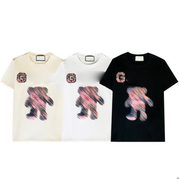 

21ss t-shirt men's summer short-sleeved high-quality t-shirt shirt 3d letter fashion embroidery round neck men's and women's, White;black