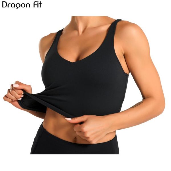 

dragon fit sports bra for women gym activewear yoga crop fitness tank seamless running clothes for wome, White;red