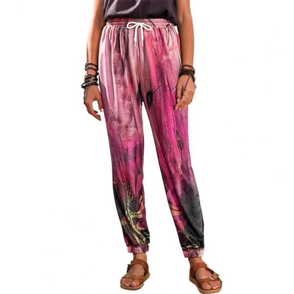 

women's pants & capris 2021 autumn women graffiti printing drawstring trousers elastic waist ankle tied sports sweatpants streetwear, Black;white