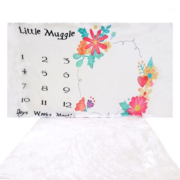 

47 * 39in baby monthly milestone blanket soft flannel blankets p background baby birthday gifts for newborn infants toddlers1