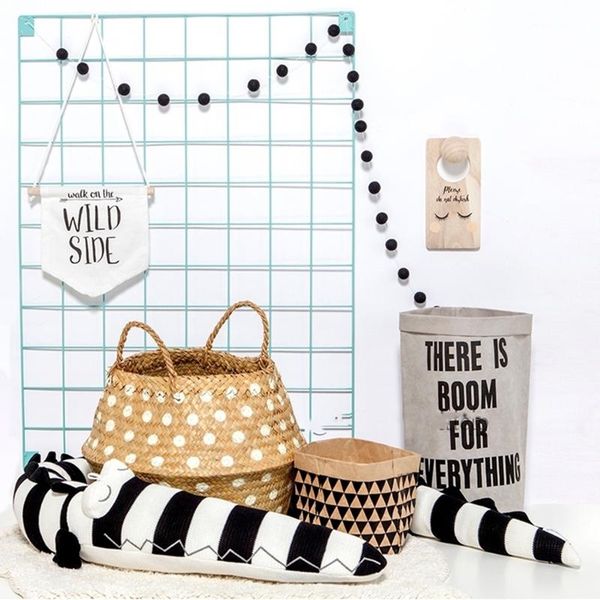 

185cm black and white stripes stuffed crocodile toys plush baby bumper crib bed protector cotton cushion children room decor