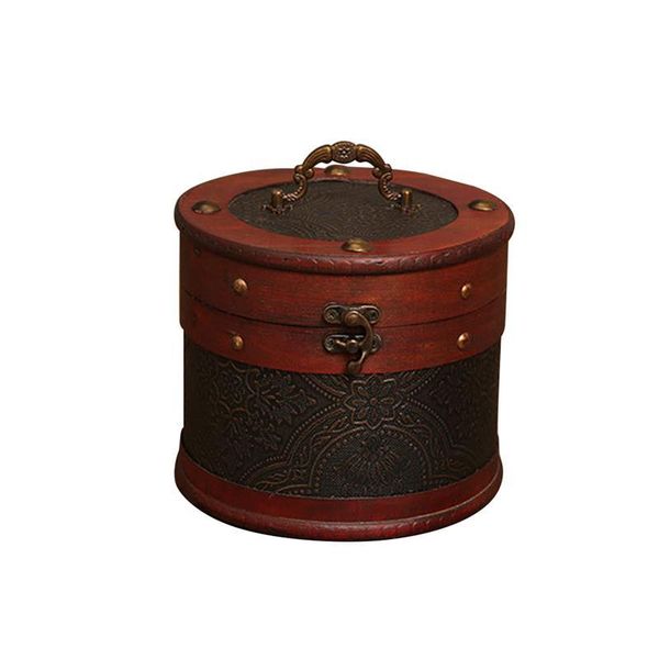 

delicate ancient chinese style round leaves cake storage box leaves display organizer wooden package gift box size s