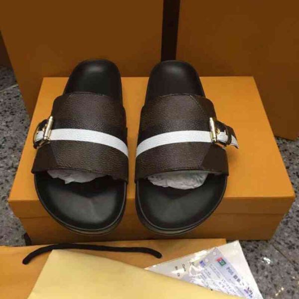 

fashion slippers woman luxurys designers flat sandals for women genuine leather ladies large size eur 35-41 beach flip flops, Black