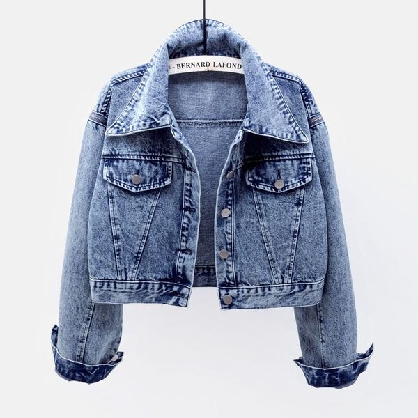 

women's jackets autumn 2021 women removable long sleeves short washed blue denim jacket chaqueta mujer casual harajuku basic jeans fema, Black;brown