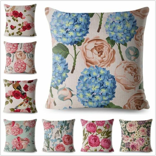 

beautiful watercolor flower bird floral print throw cushion cover home decor
