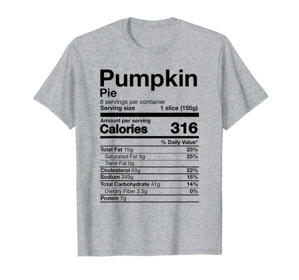 

pumpkin pie nutrition funny thanksgiving food costume t-shirt, White;black
