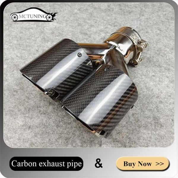 

motorcycle exhaust system y model double tail tip/ muffler pipes carbon fiber for car tuning accessories