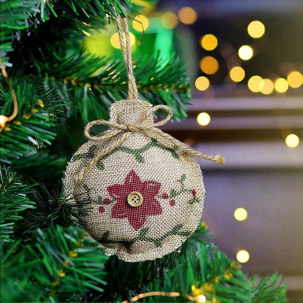 

party decoration rustic christmas tree ornaments stocking decorations burlap country ball bell with red and green holly l