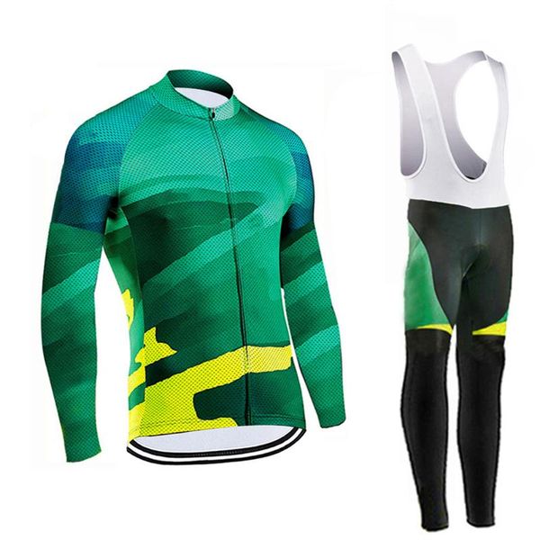 

racing sets 2021 men cycling jersey long sleeve jerseys clothing bicycle team bike set, Black;blue