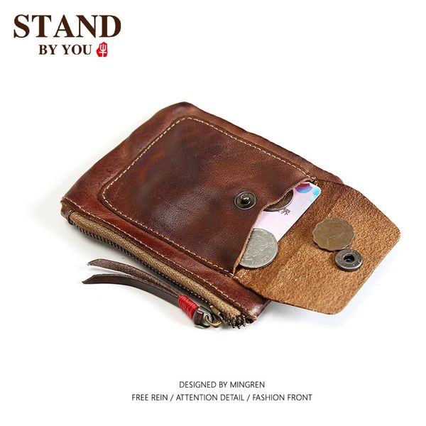 

small bag original coin layer cowhide retro wallet leather zipper purse men's first short female distressed lssvj