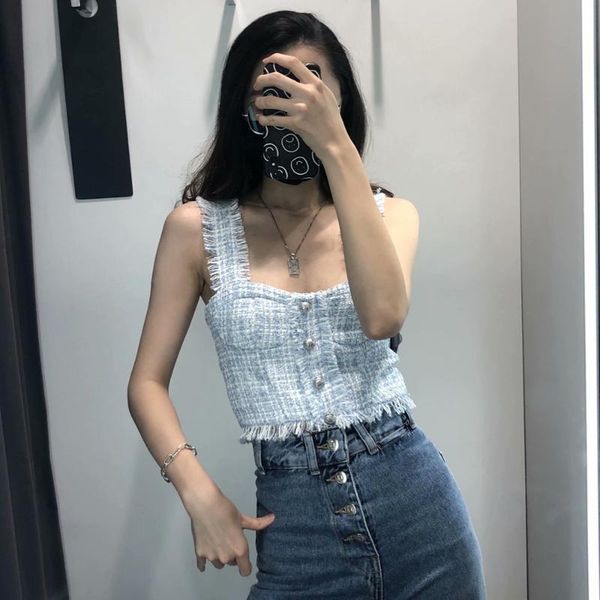 

women's tanks & camis fashion halter for women neck tube with open shoulders egirl clothes aesthetic omighty tank, White