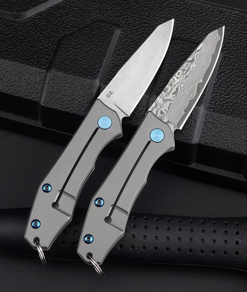 

factory spot damascus steel outdoor pocket knife mini keychain folding knife portable pocket knife for dhl