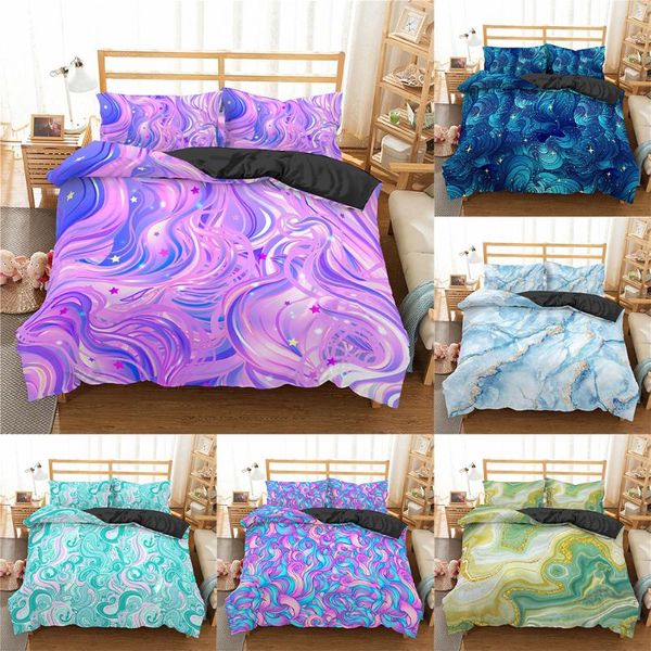 

homesky colorful marble bed set abstract art duvet cover set  king size bedding 3d bedclothes bedroom bedlinen