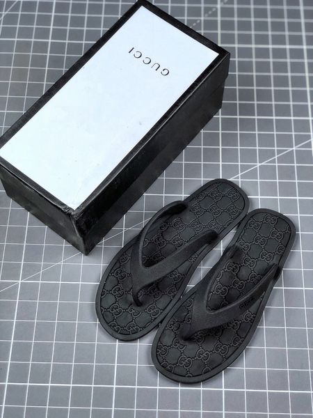 

slipper designer slide summer sandals fashion men beach indoor flat rubber flip flops leather lady women shoes ladies slippers size 35-45 wi, Black