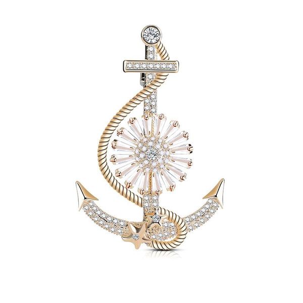 

pins, brooches neatie kiddie fashion anchor voyager high-grade zircon brooch women accessories, Gray
