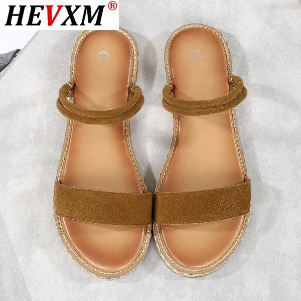 

sandals hevxm 2021 summer women opentoe flip flops women's sandles thick heel shoes fashion gladiator flat, Black