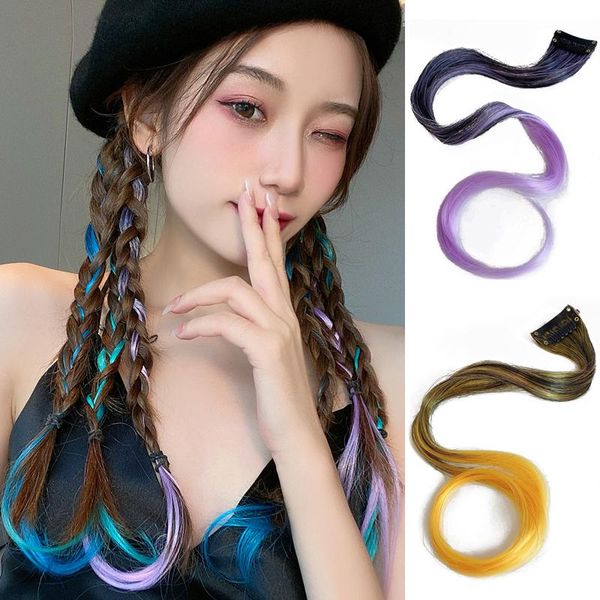 

hair clips & barrettes stage performance accessories punk hip hop women's gradient streamer braiding band dyeing wig hairpin girl dirty, Golden;silver
