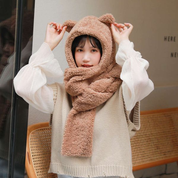 

270g two one bear scarf for women riding in winter, Blue;black