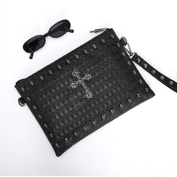 

skull clutch rivet casual hand bag holding women envelope and head men pattern cross fashion ghost bgbvq
