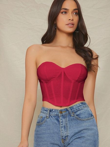 

bustier crop tube 70f7#, White