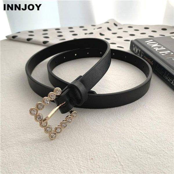 

belts fashion pearl buckle belt leather waist for women black ladies ceinture femme brown waistband students jeans, Black;brown