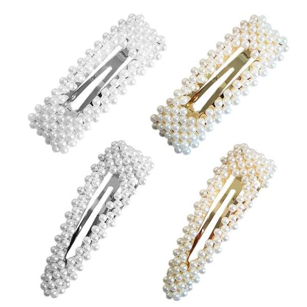 

hair clips & barrettes romantic girls bb beads solid color hairpin edge clip headwear for women wild, Golden;silver