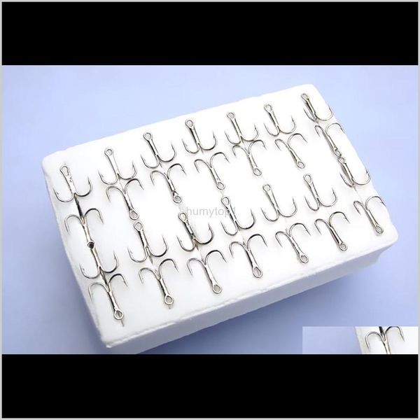 

56 pcs triple grip fishing fish treble hooks size #10 fiisd 8uwtn