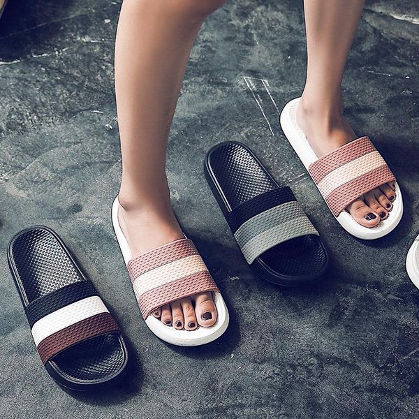 

summer couple slippers soft family soft bottom shoes indoor home bathroom non-slip slides outdoor casual fashion women shoes, Black