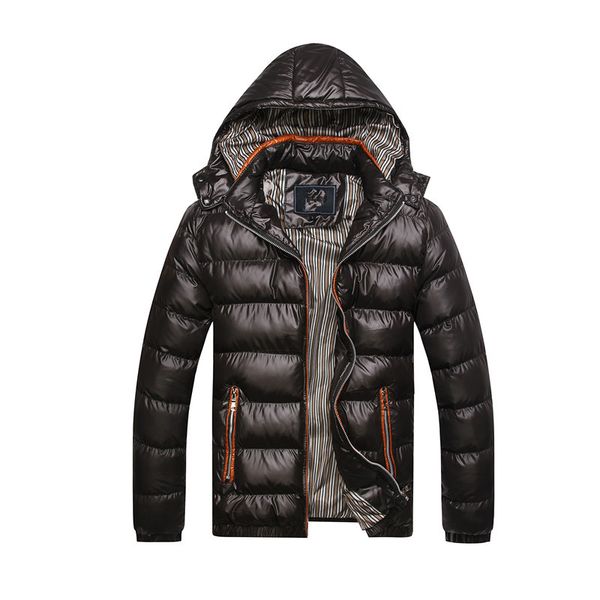 

winter jacket men hooded down cotton coat mens winter warm parka hombre mens jacket canada coats north parkas brand clothes, Black
