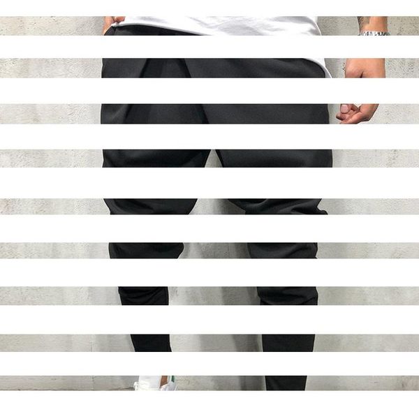 

men's pants asymmetric, Black