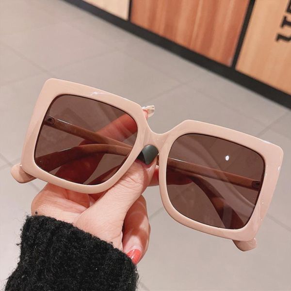 

sunglasses vintage luxury square thick side pink oversides frame for female fashion trend leopard sun glasses uv400, White;black
